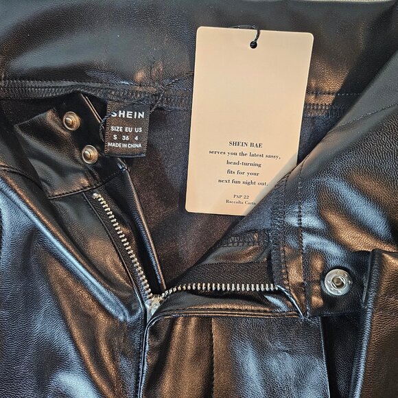 Shein Bae Women's Flare Leg Faux Leather Pants - Small - Picture 4 of 6